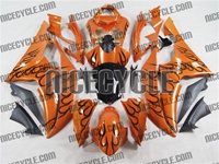 Yamaha YZF-R6 Metallic Orange Flame Fairings