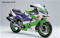 Kawasaki ZX-9R White/Purple/Green Fairings