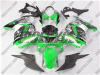 White/Green Monster Style Ninja 250R Fairings