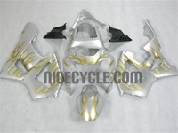 Honda CBR929RR Silver/Gold Flame Fairings