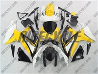 Yellow/White Suzuki GSX-R 600 750 Motorcycle Fairings