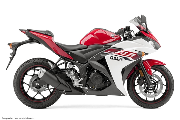 Motorcycle Fairings Kit - Yamaha YZF-R3 2015-2022 White/Red Fairing Kit # 6679