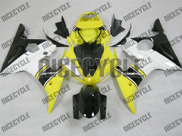 Motorcycle Fairings Kit - Yellow Yamaha 2003-2005 YZF R6 and 2006-2009 ...