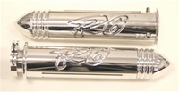 R6 (99-02) Polished & Engraved Straight Grips with Pointed Ends (product code# A2946P)