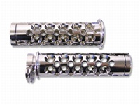 Polished Straight Grips for Suzuki with Round Holes and Flat End Caps (Product Code #A3006)