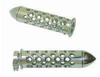 Polished Straight Grips for Suzuki with Round Holes and Pointed End Caps (Product Code #A3162)