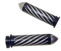 Anodized Black Straight Grips With Swirl Design & Pointed Ends for Honda (product code# A3246BP)