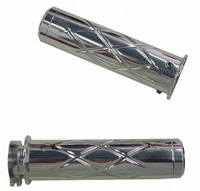 Polished Straight Grips With Criss Cross Design & Flat Ends for Honda (product code# A3247)