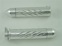POLISHED SUZUKI GSXR/BUSA GRIP, SWIRLED, POINTED RIBBED ENDS (PRODUCT CODE# A3252PR)