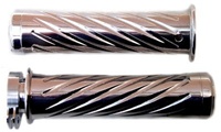 POLISHED YAMAHA R1 GRIPS (00-11), STRAIGHT, SWIRLED, FLAT ENDS (product code# A3257)