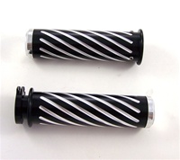 ANODIZED BLACK YAMAHA R1 GRIPS (00-11), STRAIGHT, SWIRLED, FLAT ENDS (product code# A3257B)