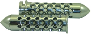 Polished Straight Grips With Holes & Pointed Ends for Honda Models (product code# A4038P)