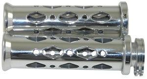 UNIVERSAL POLISHED GRIPS WITH FLAT ENDS & DIAMOND CUT-OUT, SEE FITMENTS BELOW  (PRODUCT CODE: A4286)