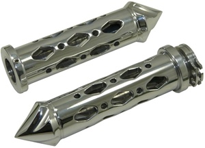 UNIVERSAL POLISHED GRIPS WITH POINTED ENDS & DIAMOND CUT-OUT, SEE FITMENTS BELOW (PRODUCT CODE: A4286P)