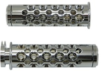 Triple Chrome Straight Grips With Holes & Flat Ends for Honda Models (product code# CA4038)