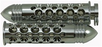 Triple Chrome Straight Grips With Holes & Pointed Ribbed Ends for Honda Models (product code# CA4038PR)