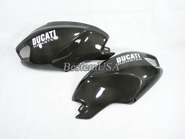 Ducati Monster 696 796 1100 Carbon Fiber Side Tank Covers