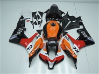 Motorcycle Fairings Kit - 2007-2008 Honda CBR600F5 Repsol Oranga/Black Custom Fairings | F507084