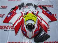 Motorcycle Fairings Kit - Ducati 1198 1098 848 Evo TIM White/Red Fairings | ND848-3
