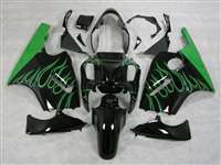 Motorcycle Fairings Kit - 2000-2001 Kawasaki ZX12R Green Flame Fairings | NK10001-4
