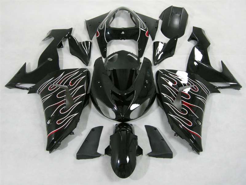 2006-2007 Kawasaki ZX10R OEM Style Flame Fairings | NK10607-25