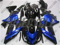 Motorcycle Fairings Kit - 2006-2011 Kawasaki ZX14R Black/Plasma Blue Fairings | NK10611-8