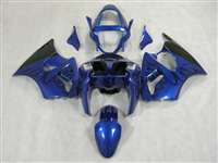 Black Flame on Metallic Blue Kawasaki 2000-2002 ZX6R and 2005-2009 ZZR600 Motorcycle Fairings | NK60002-38