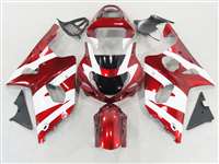 Motorcycle Fairings Kit - 2000-2002 Suzuki GSXR 1000 Metallic Red/White Fairings | NS10002-17
