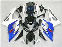 Motorcycle Fairings Kit - 2005-2006 Suzuki GSXR 1000 White/Blue OEM Style Fairings | NS10506-31