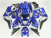 Motorcycle Fairings Kit - 2007-2008 Suzuki GSXR 1000 Silver Tribal/Blue Fairings | NS10708-11