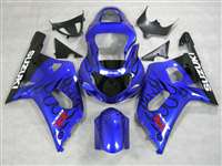 Motorcycle Fairings Kit - 2000-2003 Suzuki GSXR 600 750 Metallic Blue Flame Fairings | NS60003-29