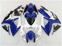 Motorcycle Fairings Kit - Plasma Blue/White 2006-2007 Suzuki GSXR 600 750 Motorcycle Fairings | NS60607-8