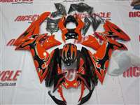 Motorcycle Fairings Kit - 2011-2021 Suzuki GSXR 600 750 Orange/Black Tribal Fairings | NS61117-15