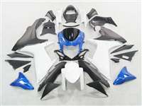 Motorcycle Fairings Kit - 2011-2021 Suzuki GSXR 600 750 White/Blue OEM Style Fairings | NS61117-6