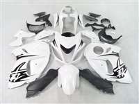 Motorcycle Fairings Kit - 2008-2020 Suzuki GSX1300R Hayabusa White/Black Accents Fairings | NSH0817-11