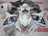 Motorcycle Fairings Kit - 2008-2020 Suzuki GSX1300R Hayabusa White/Blue OEM Style Fairings | NSH0817-46