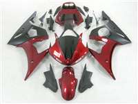Motorcycle Fairings Kit - Yamaha 2003-2005 YZF R6 and 2006-2009 R6S Matte Black / Red Motorcycle Fairings | NY60305-34