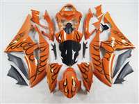 Motorcycle Fairings Kit - Yamaha YZF-R6 Metallic Orange Flame 2008-2016 Fairing Kit | NY60816-11
