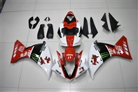 2012-2014 Yamaha YZF R1 Red/White/Black Custom Fairings | R12141