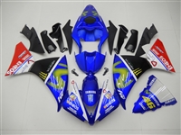 Motorcycle Fairings Kit - 2012-2014 Yamaha YZF R1 Blue/White/Black Custom Fairings | R12143