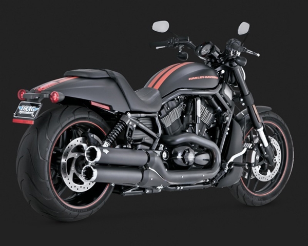 Harley V-Rod '06-Current Black Widow Slip Ons Exhaust by Vance & Hines