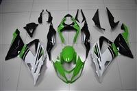2013-2018 Kawasaki ZX6R Green/Black/White Fairings | ZX613182